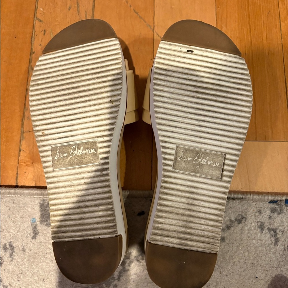 Sam Edelman Cream Sandals with Gold Buckle - Picture 3 of 3